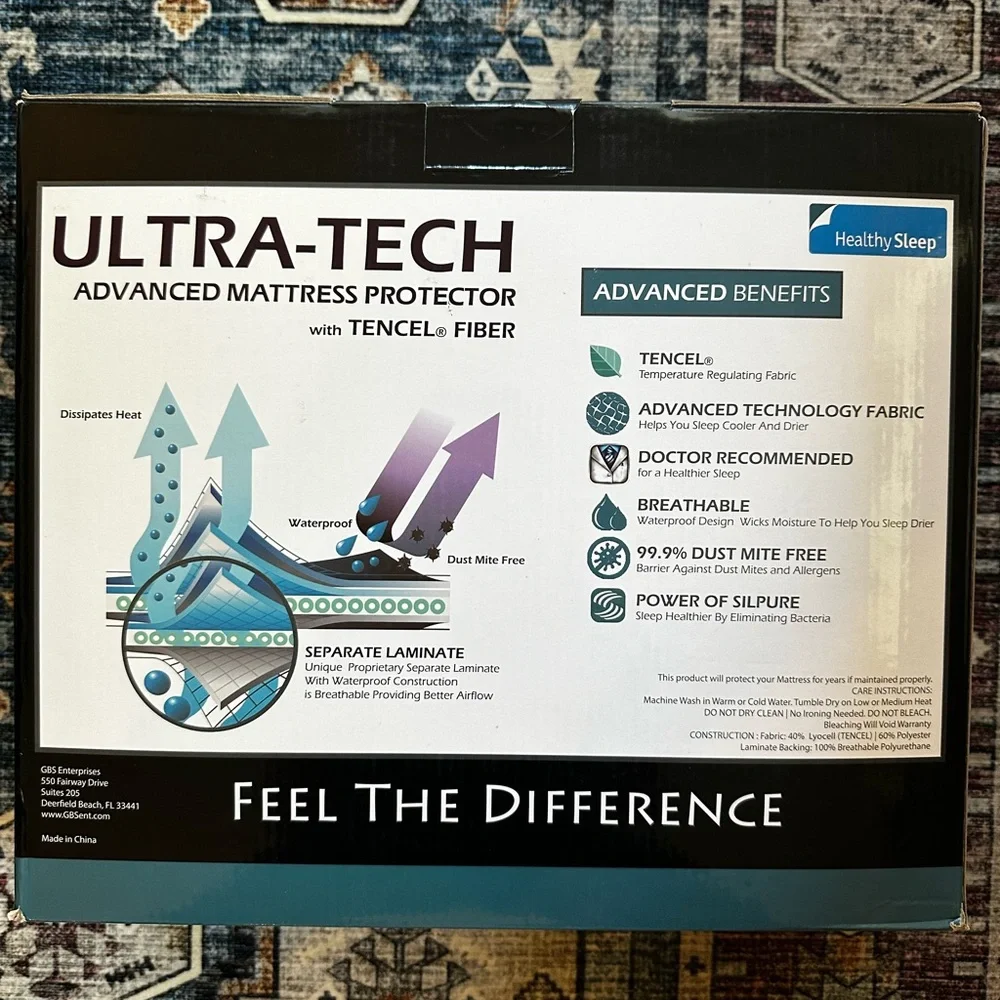 NIB Ultra-Tech Advanced Mattress Cover - Split Cal-King